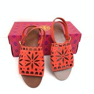 Tory Burch May Perforated Ankle Strap Sandal 6.5 NWB Including Dust Bag